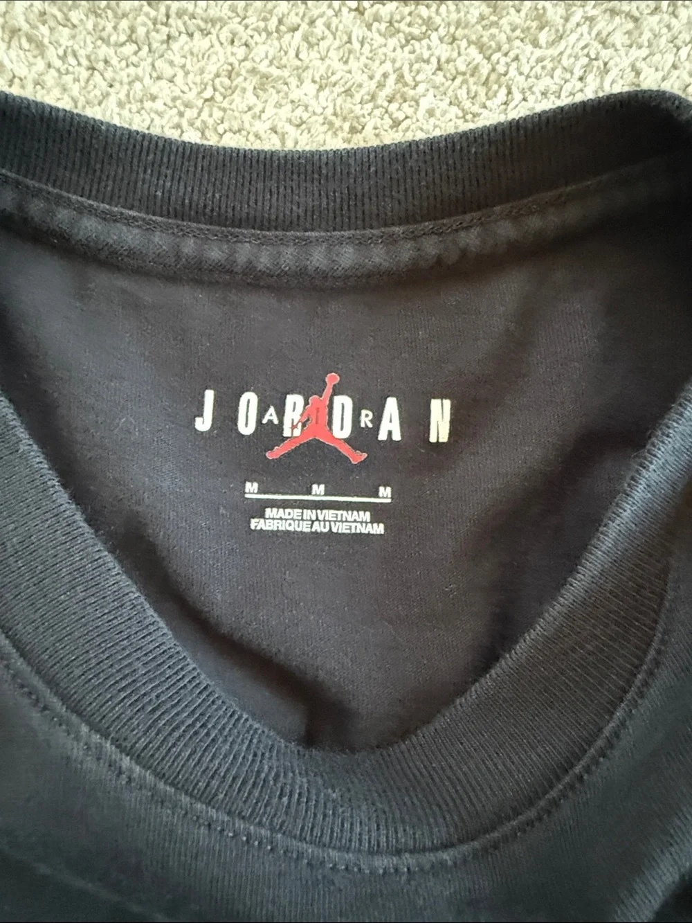 Jordan Black Short-Sleeve T-Shirt Embroidered Logo